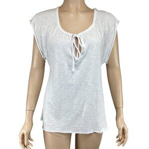 Chaser Womens White Lace-Up‎ Top Casual Size Small